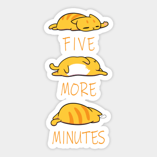 Sleepy ginger cat: Five more minutes Sticker